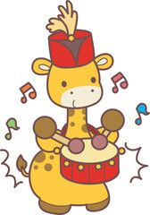 Set Vector Stock Illustrations Isolated of Baby Giraffe.
Cute giraffe animals with various activities.
Funny sticker of Giraffe animal kids.