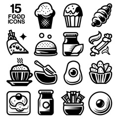 food and drink icons set