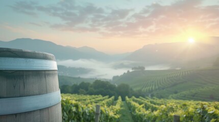 The sun is setting, casting a warm glow over the scene