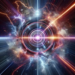 Obraz premium Dynamic Cosmic Action Ultra-Realistic High-Quality Design with Explosive Effects