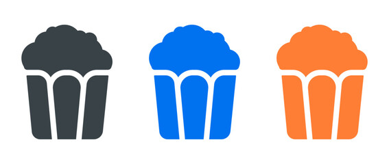 popcorn icon set isolated on white background