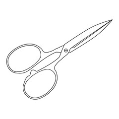 scissors line vector illustration