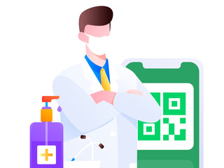 Medical characters fighting the epidemic flat vector concept operation hand drawn illustration
