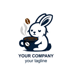 a rabbit drinking coffee from a cup of coffee.