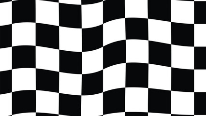 Obraz premium High-quality race flag vector background with dynamic black and white checkered patterns. Ideal for motorsport designs, racing events, banners, and promotional materials. Clean and modern illustration