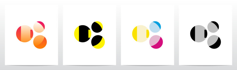 Circles Overlay Highlight Spotlight Letter Logo Design D