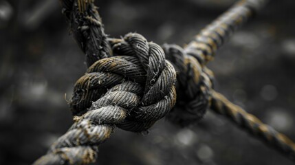 Weathered Tattered Rope Hanging by a Thread