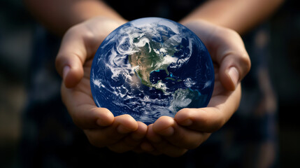 hands love and protect the earth