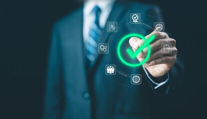 service system business certificate standard iso digital technology. quality control, service best certification industrial. concept of quality guarantee process and satisfaction with customers