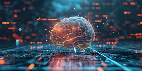 Digital Brain Representing Artificial Intelligence | AI Concept with Neural Network Visualization