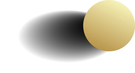 Gold paper circle and shadow