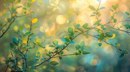 Thriving Seedling in Verdant Pastoral Setting with Vibrant Organic Patterns and Golden Hour Illumination