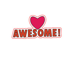 Love Awesome sticker word
