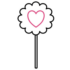 Elements illustration sticker stamp heart icons Valentine decoration line colorful color