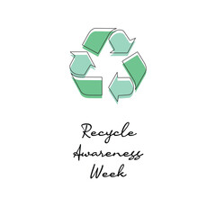 line art of Recycle Awareness Week good for Recycle Awareness Week celebrate. line art.