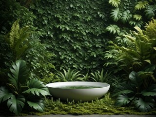 Abstract wallpaper background white bowl surrounded by