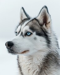 Obraz premium a Siberian Husky with its striking blue eyes