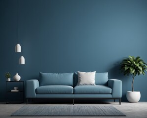 Abstract wallpaper background living room blue couch