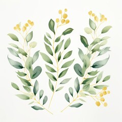 Watercolor Leaf Illustrations.