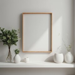 Abstract wallpaper background wooden shelf vase vases