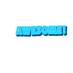 Blue Awesome sticker word