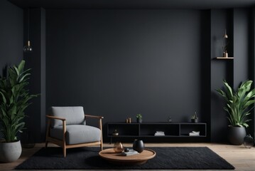 Abstract wallpaper background living room black wall
