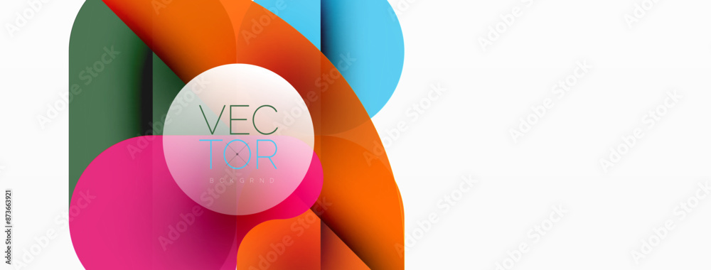 Aufkleber minimal round shapes geometric abstract background. circle design. trendy techno business template f