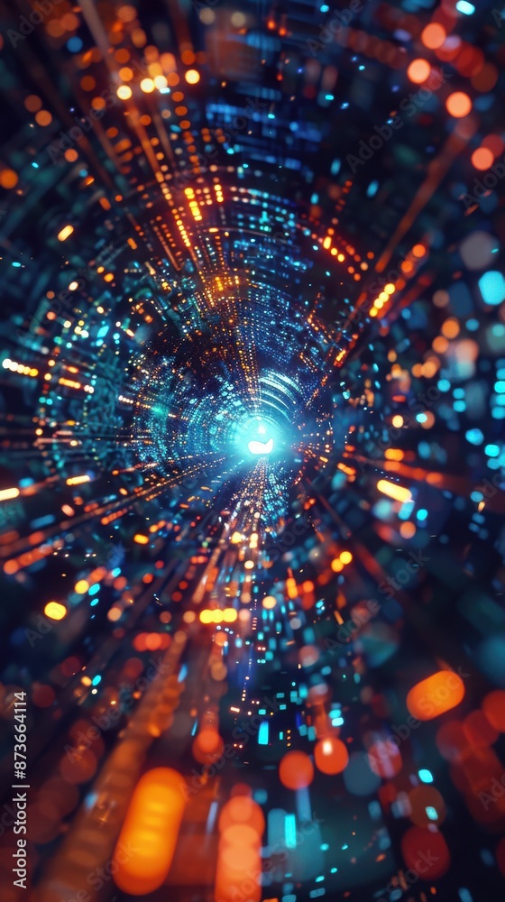Aufkleber quantum computer, holographic processing, futuristic data flow