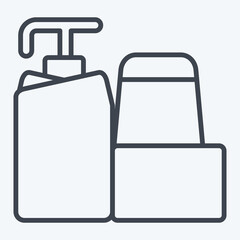 Icon Hygiene Items. related to Backpacker symbol. line style. simple design editable. simple illustration