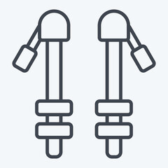 Icon Trekking Poles. related to Backpacker symbol. line style. simple design editable. simple illustration