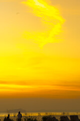 A beautiful sunset over a beach in Bangkalan, Madura, East Java.