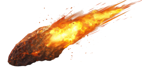 A meteor isolated on white background	