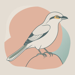 Wild Cyanistes caeruleus close up in her habitat vector illustration