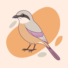 Wild Cyanistes caeruleus close up in her habitat vector illustration