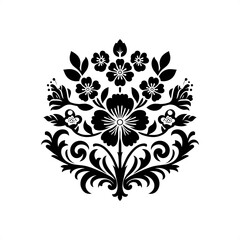 Fototapeta premium vegetable in decorative emblem ornament.