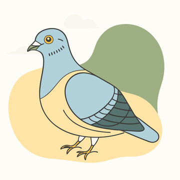 recommend clip art: Wild Wood pigeon close up in her habitat vector illustration