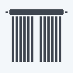 Icon Tab Top. related to Curtains symbol. glyph style. simple design editable. simple illustration