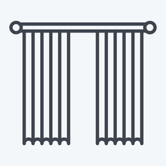 Icon Straight. related to Curtains symbol. line style. simple design editable. simple illustration