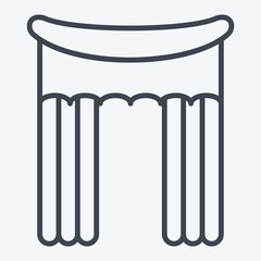 Icon Drapery 3. related to Curtains symbol. line style. simple design editable. simple illustration