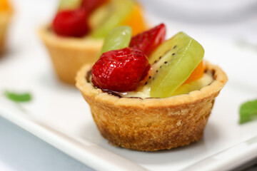 Delicious fruit cake with fruits