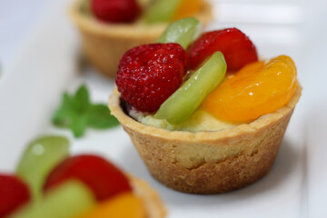 Close up image of fruit cake on a plate