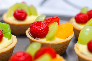 fruit cake with strawberries