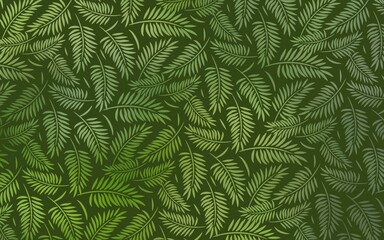 Seemless green fern pattern background