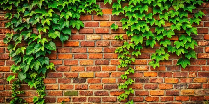Green ivy climbing up a rustic brick wall, Ivy, green, nature, wall, plant, growth, vine, climbing, botanical, foliage