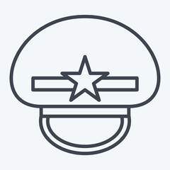 Icon Military Cap. related to Hat symbol. line style. simple design editable. simple illustration