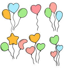 Vibrant Balloons on a String