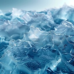 Obraz premium Pristine Beauty of Clear Blue Ice - Winter Wonderland Landscape with Stunning Ice Formations on Isolated White Background for Copy Space