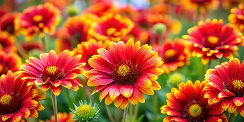 Vibrant red and yellow flowers in full bloom , nature, floral, vibrant, colorful, blossom, garden, petal, botanical, spring, summer