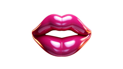 illustration of icon design lips, Isolated on transparent PNG background, Generative ai