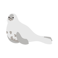 カニクイアザラシ。フラットなベクターイラスト。
Crabeater seal. Flat vector illustration.